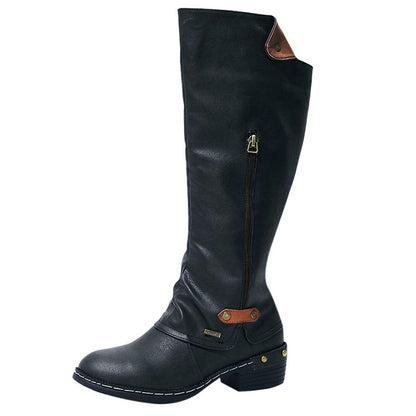 European And American Flat Zipper Women Boots