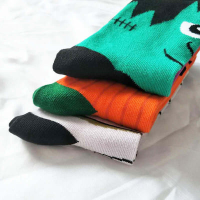 Personality Halloween Pumpkin Socks Fashion Funny Cute Happy Cartoon Male Sock Autumn Comfortable Stitching Pattern Cotton Socks