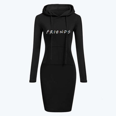 Autumn Winter Women Hoodies Sweatshirts Long-sleeved Dress