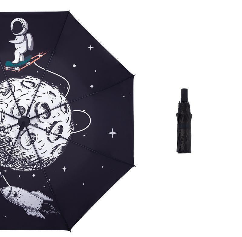 Personalized Double-Use Dual-Use Three-Folding Sun Umbrella For Male and Female Students