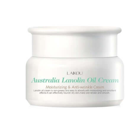 Jar of LAKOU Australia Lanolin Oil Cream, moisturizing and anti-wrinkle skincare product