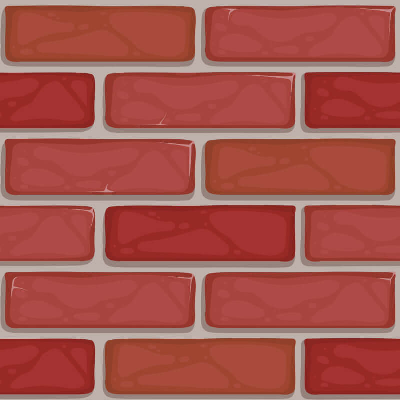 Seamless pattern of stylized red brick wall, perfect for background or texture in designs.