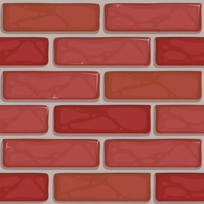 Seamless pattern of stylized red brick wall, perfect for background or texture in designs.