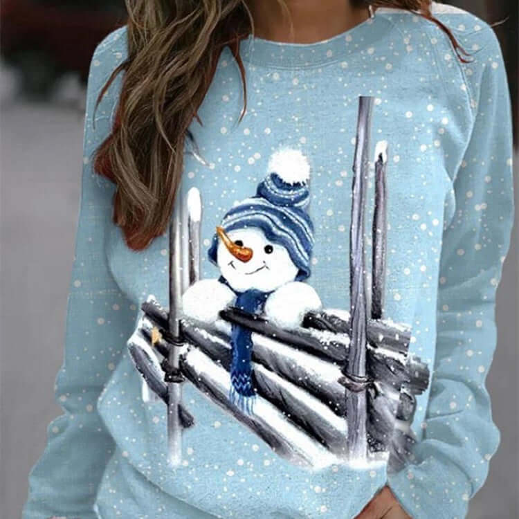 Long Sleeve Round Neck Christmas Style Sweaters Women's Clothing