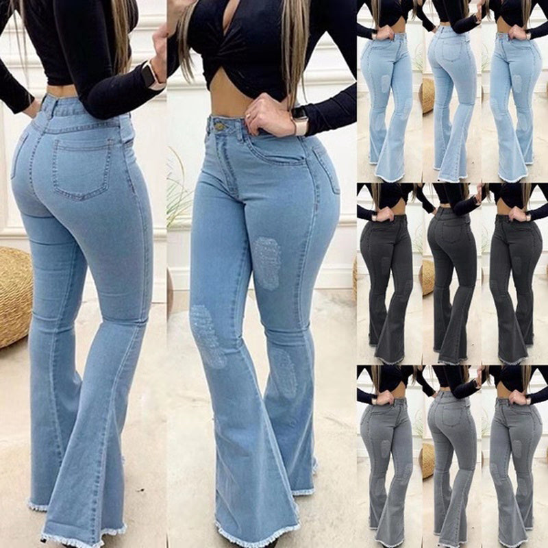 Sexy slim flared trousers women jeans