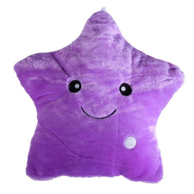 LED Light Colorful Cushion Stars Plush Pillow Toys Gift For Kids Children Girl