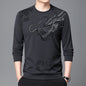 Round Neck Flocking Casual T-shirt Men