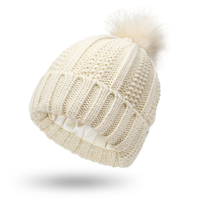 Hats Beanie Hat For Women Faux Fur Pom Pom Hat Winter Keep Warming Beanie Hat