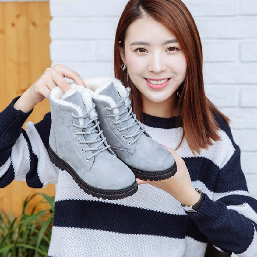 Winter New Women Snow Boots Flat with Large Size Casual Cotton Shoes Trend Women Vulcanized Shoes