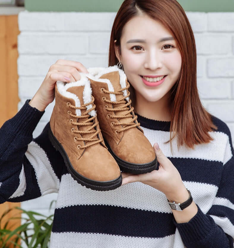 Winter New Women Snow Boots Flat with Large Size Casual Cotton Shoes Trend Women Vulcanized Shoes