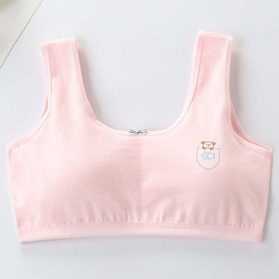 Primary Student Vest Female Junior High  Girl High School  Underwear Pure Cotton Bra