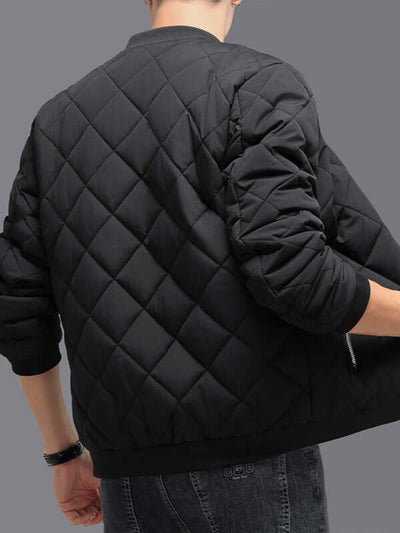 Baseball Jacket Casual Solid Color Outwear Clothing For Men