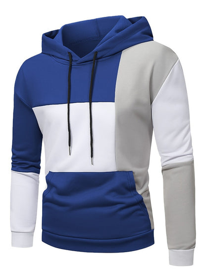 Men's 3D Hooded Sweater With Color Matching Pattern