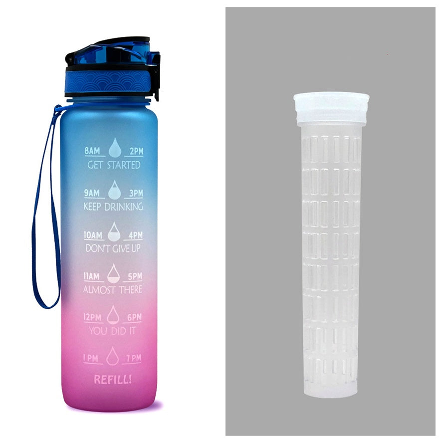 1L Tritan Water Bottle With Time Marker Bounce Cover Motivational Water Bottle Cycling Leakproof Cup For Sports Fitness Bottles