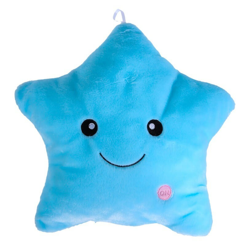 LED Light Colorful Cushion Stars Plush Pillow Toys Gift For Kids Children Girl