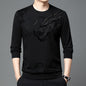 Round Neck Flocking Casual T-shirt Men