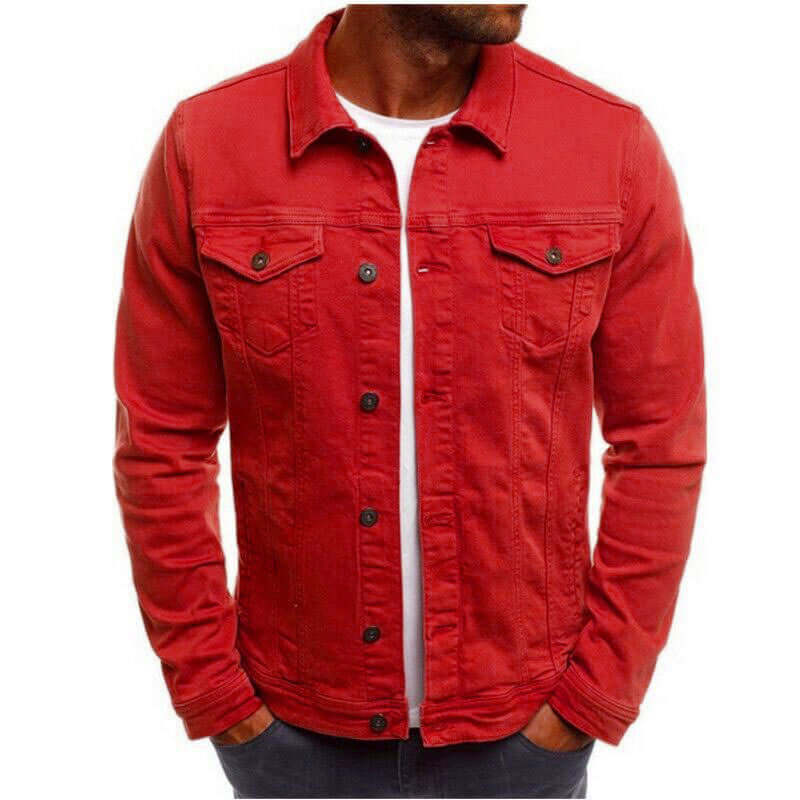 Casual Men Jacket Denim Button Shirt