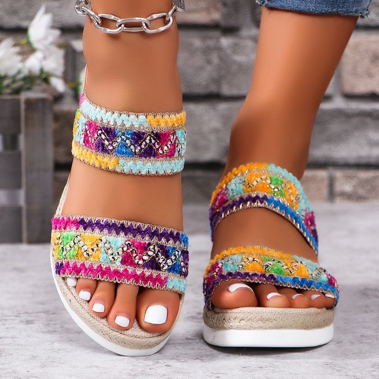 Woven Sandals Summer Casual Ethnic Style Slippers