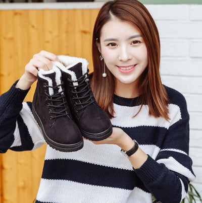 Winter New Women Snow Boots Flat with Large Size Casual Cotton Shoes Trend Women Vulcanized Shoes