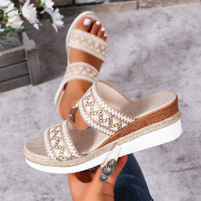 Woven Sandals Summer Casual Ethnic Style Slippers