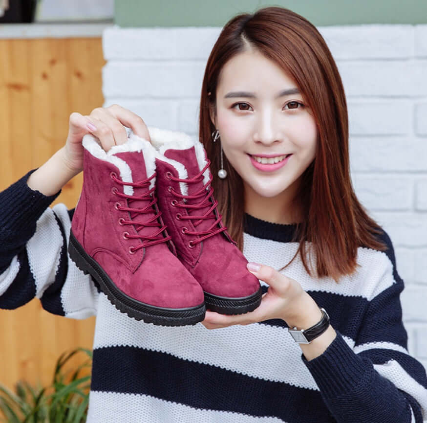 Winter New Women Snow Boots Flat with Large Size Casual Cotton Shoes Trend Women Vulcanized Shoes