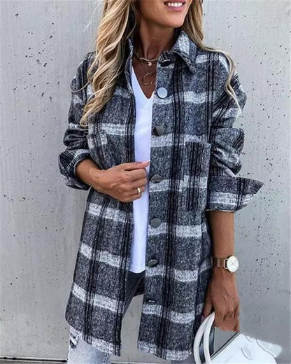 Spring Print Plaid Jacket Women's Casual Fashion