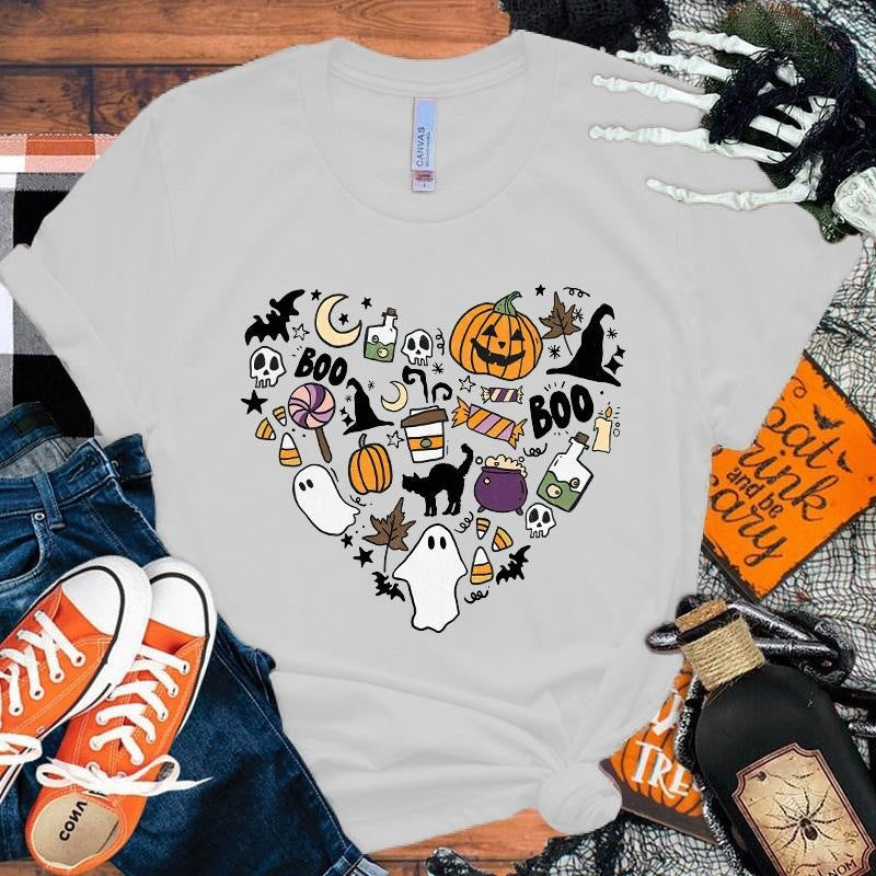 Halloween Boo Pumpkin Love T-Shirt Men Women