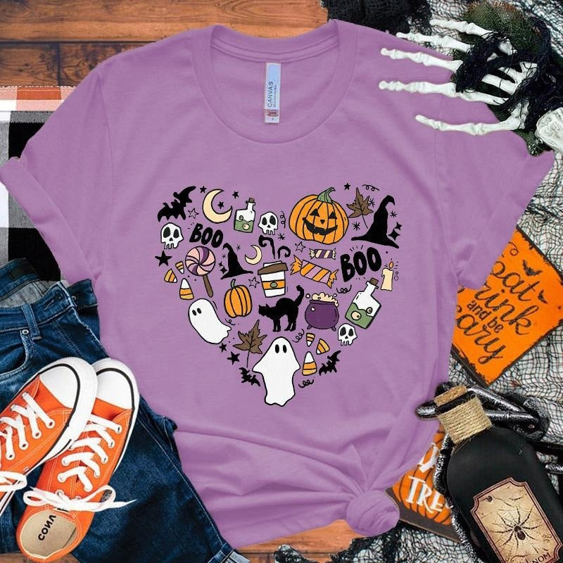 Halloween Boo Pumpkin Love T-Shirt Men Women