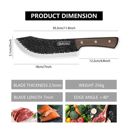 Qulajoy Meat Cleaver Knife - 7.3 Inch High Carbon Stainless Steel