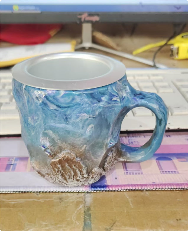 400ml Resin Mineral Crystal Coffee Mugs With Handles Elegant Fake Mineral Crystal Cup For Workplace Home Decor