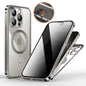 Anti-Privacy Metal Buckle Magnetic Support Wireless Charging Double-Sided Lens Full Cover Phone Case Protective Cover