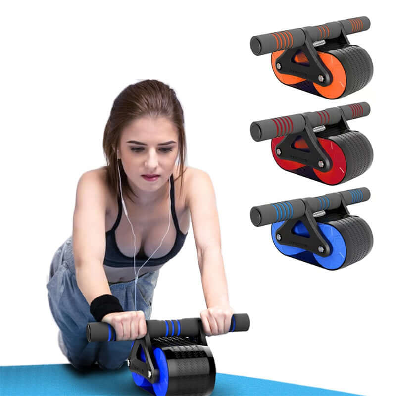 Double Wheel Abdominal Exerciser Women Men Automatic Rebound Ab Wheel Roller