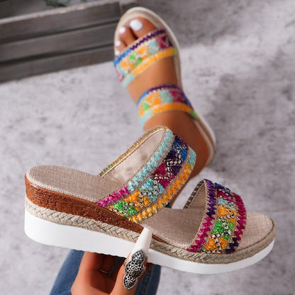 Woven Sandals Summer Casual Ethnic Style Slippers