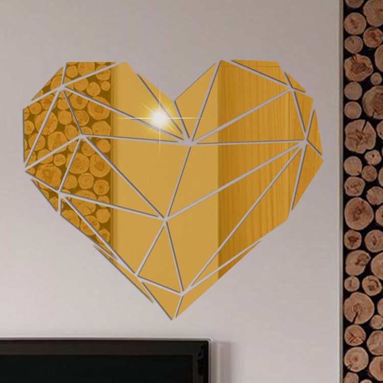 Geometric Love Acrylic Mirror Sticker Three-dimensional Decoration