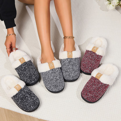 Fluffy Slippers Home Indoor Warm Thick-soled Cotton Slippers