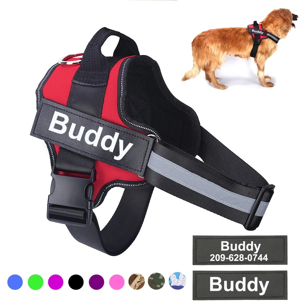 Personalized Dog Harness NO PULL Reflective Breathable Adjustable