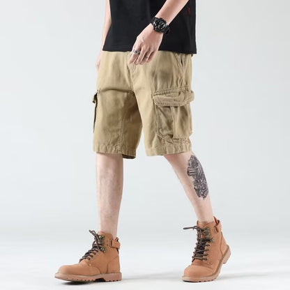 Heavy American Wear-resistant Overalls Shorts Men