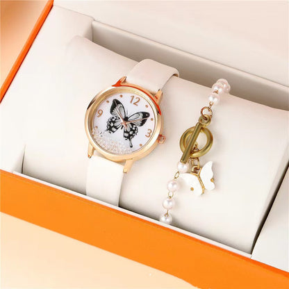 Women's Fashion Numbers Rhinestone Butterfly Quartz Watch