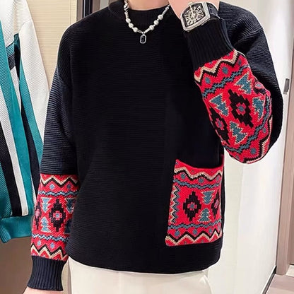 Ethnic Style Jacquard Design Men's Sweater