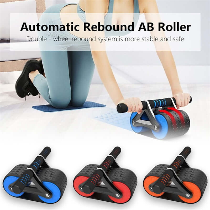 Double Wheel Abdominal Exerciser Women Men Automatic Rebound Ab Wheel Roller