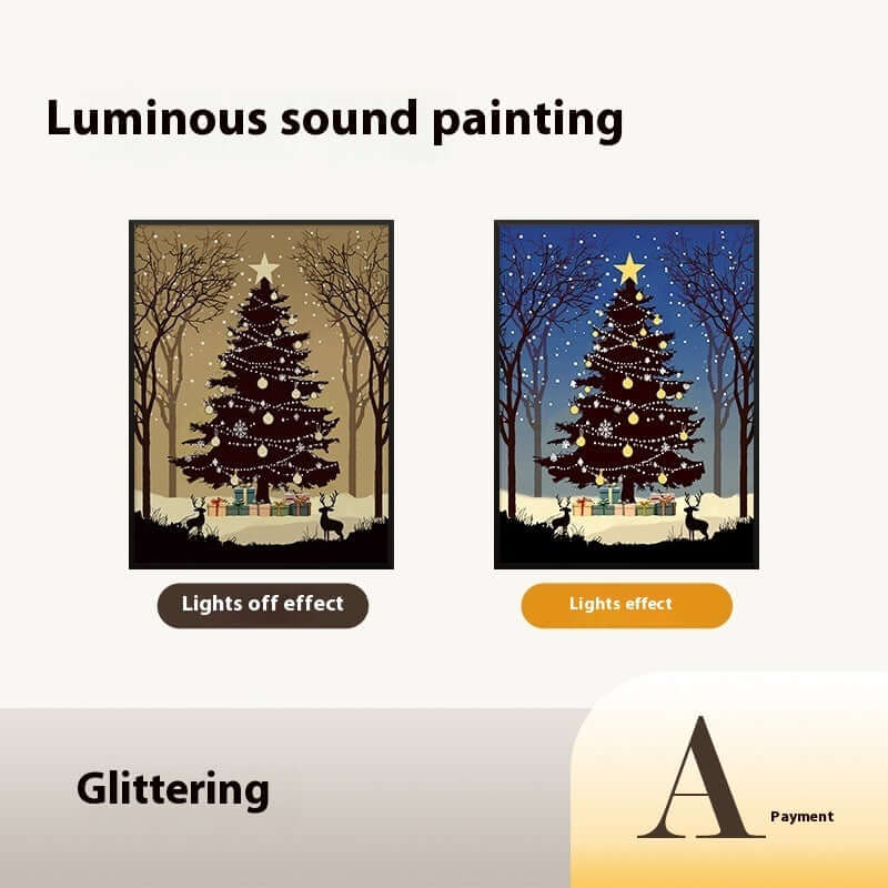 2024 New Luminous Speaker Christmas Tree Painting Bluetooth Speaker Desktop Ornament Gift Light And Shadow Art Lighting