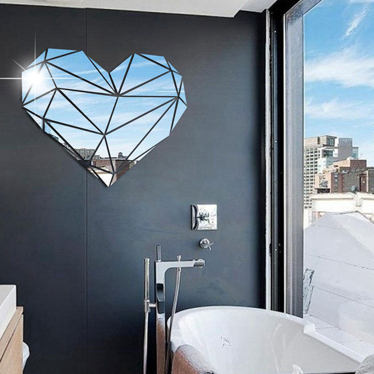 Geometric Love Acrylic Mirror Sticker Three-dimensional Decoration