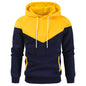 Loose Side Slit Pockets Colorblock Hooded Sweatshirt