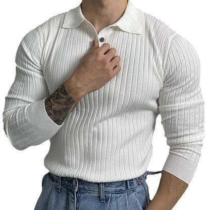 Slim-fit Long-sleeved Polo Shirt Retro Loose Half Zipper Sweater