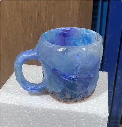 400ml Resin Mineral Crystal Coffee Mugs With Handles Elegant Fake Mineral Crystal Cup For Workplace Home Decor