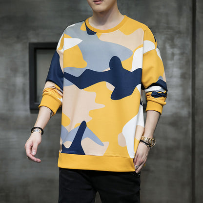 Fall Men's Clothing Camouflage Pullover Sweater