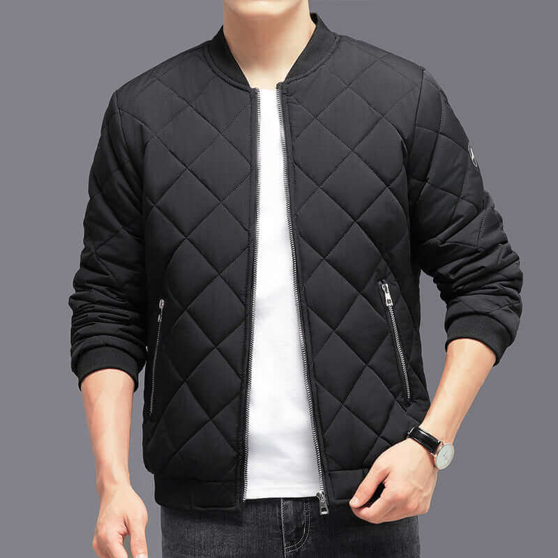 Baseball Jacket Casual Solid Color Outwear Clothing For Men