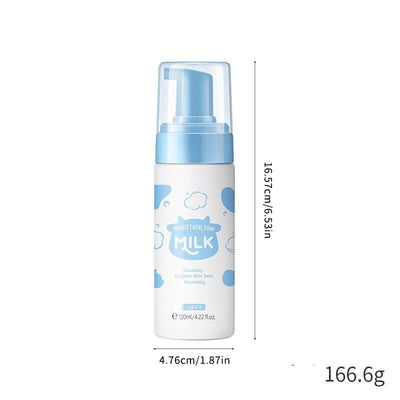 120ml pore cleaning skin care product with hyaluronic acid, bottle dimensions and weight details displayed.